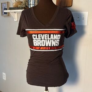 Victoria’s Secret pink NFL Cleveland Browns sequin women’s shirt size medium y2k